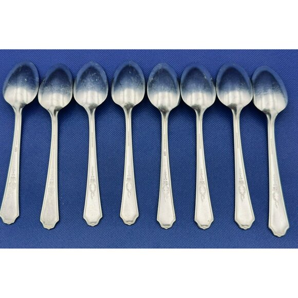 Set of 8 1847 Rogers Bros ANCESTRAL 6" Teaspoons Silver Plate - Picture 5 of 8